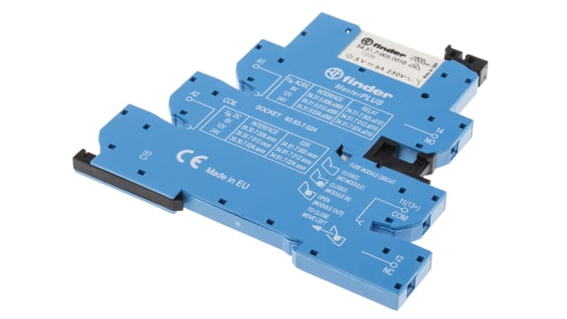 Finder 39 Series Interface Relay, DIN Rail Mount, 6V ac/dc Coil, SPDT, 1-Pole | 39.31.0.006.0060