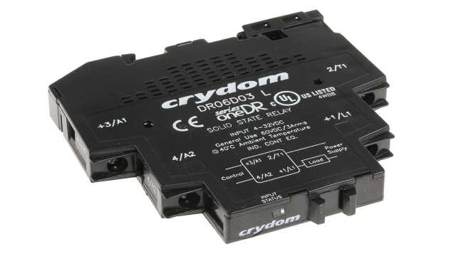 Sensata Crydom Solid State Interface Relay, 32 V dc Control, 3 A Load, DIN Rail Mount | DR06D03