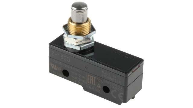 Omron Z Series Plunger Limit Switch, NO/NC, IP00, SPDT, Thermosetting Resin Housing, 500V ac Max, 15A Max | Z-15GQ