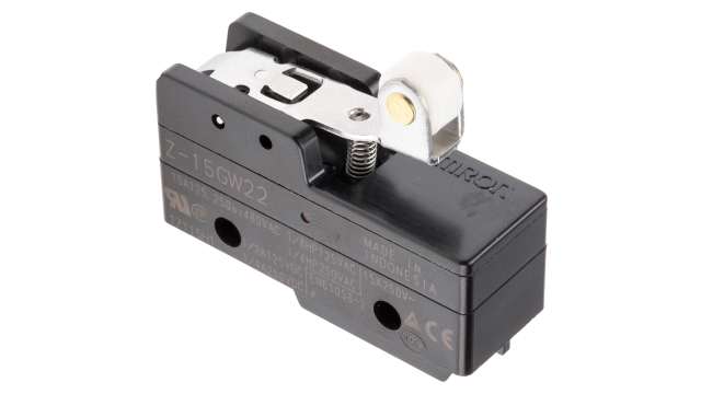 Omron Z Series Roller Lever Limit Switch, NO/NC, IP00, SPDT, Thermosetting Resin Housing, 500V ac Max, 15A Max | Z-15GW22