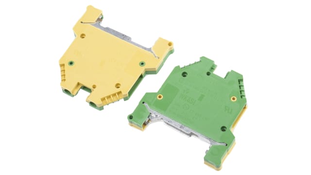 Wieland 57.504.9055.0 WK Series Feed Through Terminal Block Green, Yellow, 0.5 to 4 mm², 1-Level, Screw, ATEX | 57.504.9055.0