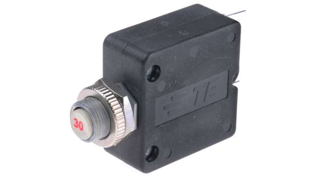 TE Connectivity Thermal Circuit Breaker - W58  Single Pole 50 V dc, 250V ac Voltage Rating, 30A Current Rating | W58-XB1A4A-30