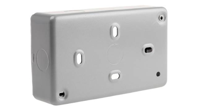 MK Electric White Gloss High Grade Thermoset Back Box, Flush, Surface Mount, 2 Gangs 147 mm | K897ALM