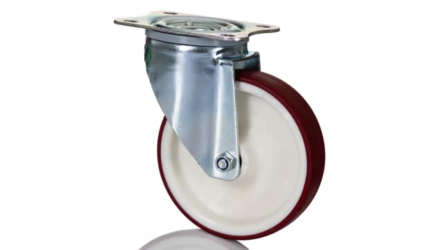 Tente Swivel Castor Wheel, 200kg Capacity, 125mm Wheel | 3470UAR125P62 red