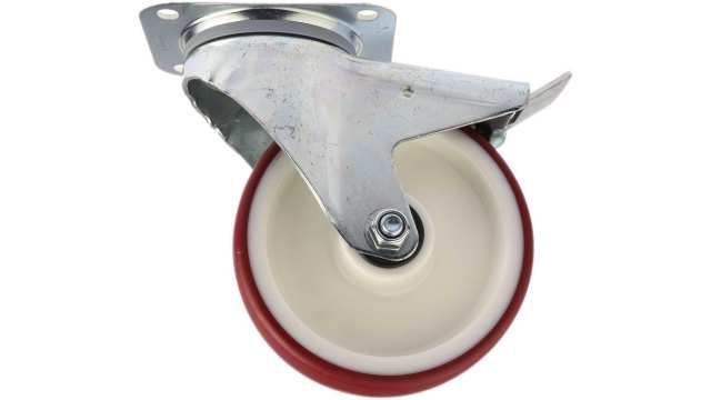 Tente Braked Swivel Castor Wheel, 350kg Capacity, 160mm Wheel | 3477UAR160P63 red