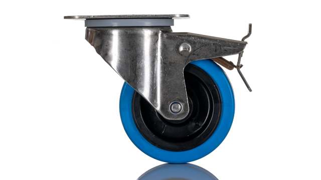 Tente Braked Swivel Castor Wheel, 160kg Capacity, 100mm Wheel | 8477UFD100P62