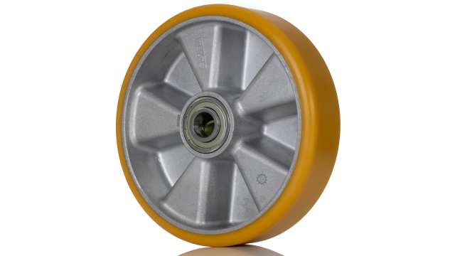 Tente Yellow Polyurethane Corrosion Resistant Trolley Wheel, 1600 kg | ITP200x50-Ø20 flat