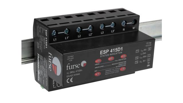 WJ Furse, D1 Surge Arrester 280V Maximum Voltage Rating 80 kA Maximum Surge Current Mains Surge Protector | 7TCA085460R0105  ESP 415D1