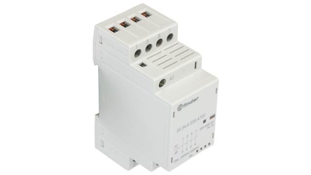 Finder 22 Contactor, 240 V ac Coil, 4-Pole, 25 A, 2 NO, 250V ac, 440 V ac | 22.34.0.230.4720