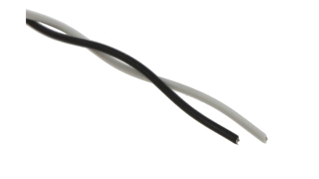 TE Connectivity Black/White 0.24 mm² Hook Up Wire, 24 AWG, 19/36, 100m, Polyalkene Insulation, 44A0121-24-0/9 | 44A0121-24-0/9