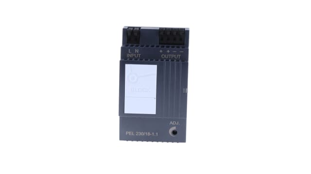 Block PEL 230 Switched Mode DIN Rail Power Supply, 85 → 264 V ac / 120 → 373V dc ac, dc Input, 18V dc dc | PEL 230/18-1,1