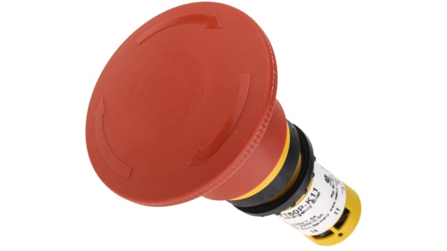Eaton C22-PVT Series Twist Release Emergency Stop Push Button, Panel Mount, 22mm Cutout, 1 NO + 1 NC, IP67, IP69K | 121612 C22-PVT60P-K11