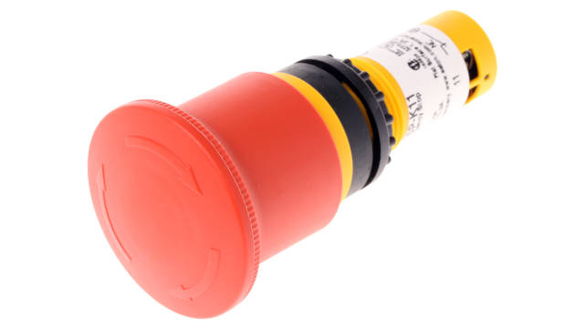 Eaton C22-PVT Series Twist Release Emergency Stop Push Button, Panel Mount, 22mm Cutout, 1 NO + 1 NC, IP66, IP67, IP69 | 121610 C22-PVT45P-K11