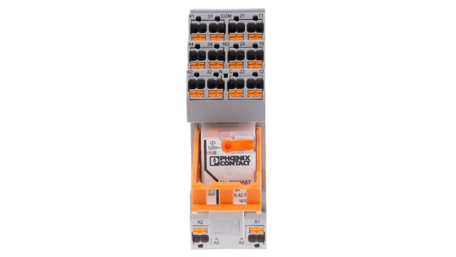 Phoenix Contact DIN Rail Power Relay, 120V ac Coil, 16A Switching Current, 4PDT | 2903305