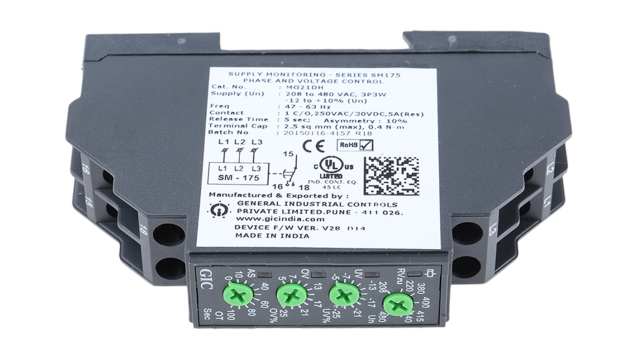 GIC Voltage Monitoring Relay, 3 Phase, SPDT, 208 → 480V ac, DIN Rail | MG21DH