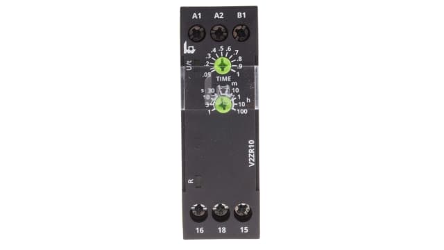 Tele V2ZR10 Series DIN Rail Mount Timer Relay, 24 → 240V ac/dc, 1-Contact, 0.05 → 1s, 1-Function, SPDT | V2ZR10 24-240V AC/DC