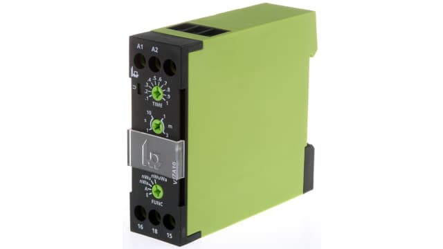 Tele V2ZA10 Series DIN Rail Mount Timer Relay, 24 → 240V ac/dc, 1-Contact, 0.1 → 1s, SPDT | V2ZA10 3MIN 24-240V AC/DC