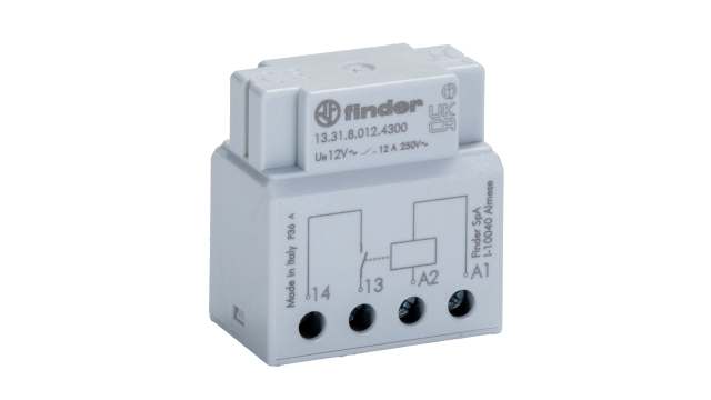 Finder Switch Box Monostable Relay, 12V ac Coil, 12A Switching Current, SPST-NO | 13.31.8.012.4300