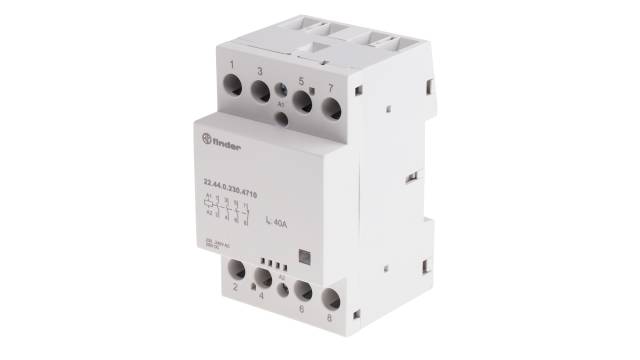 Finder 22 Contactor, 240 V ac Coil, 4-Pole, 40 A | 22.44.0.230.4710