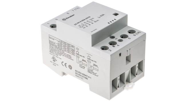 Finder 22 Contactor, 24 V ac/dc Coil, 4-Pole, 63 A, 5 W, 4 NO | 22.64.0.024.4310
