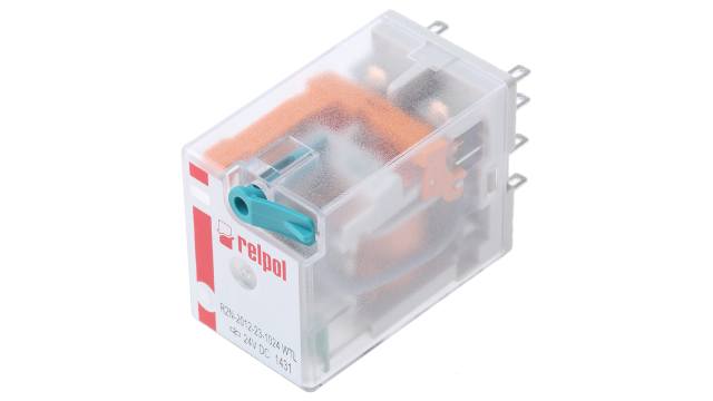 Relpol Plug In Power Relay, 24V dc Coil, 12A Switching Current, DPDT | R2N-2012-23-1024-WTL
