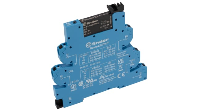 Finder Series 39 Series Solid State Interface Relay, 26.4 V Control, 6 A Load, DIN Rail Mount | 39.50.7.024.9024