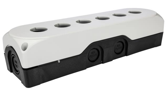 Lovato Grey Polycarbonate LPZP Control Station Enclosure - 6 Hole 22 mm Diameter | LPZP6A8
