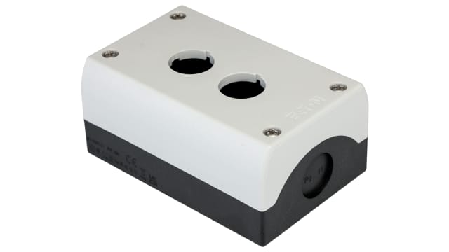 Eaton Grey Plastic RMQ Titan M22 Push Button Enclosure - 2 Hole 22 mm Diameter | 229235 M22-I2-PG