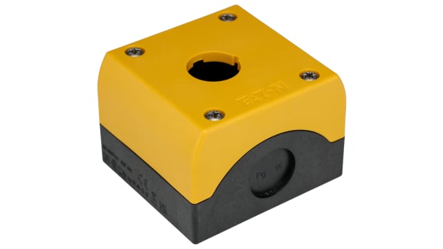 Eaton Yellow Plastic RMQ Titan M22 Push Button Enclosure - 1 Hole 22 mm Diameter | 229234 M22-IY1-PG