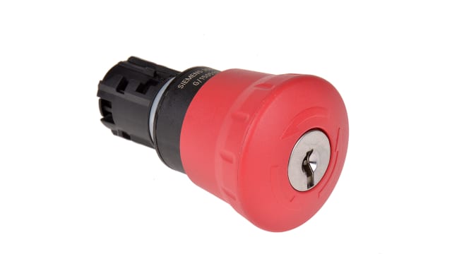 Siemens SIRIUS ACT 3SU10 Series, Key Release, Emergency Stop Push Button Head | 3SU1000-1HF20-0AA0