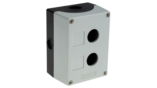 Siemens Grey Plastic SIRIUS ACT 3SU18 Push Button Enclosure - 2 Hole 22 mm Diameter | 3SU1802-0AA00-0AB1