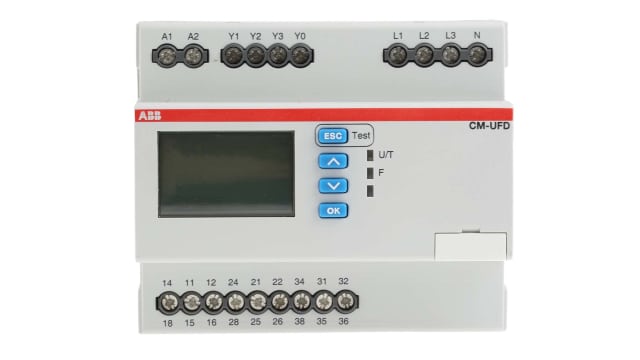 ABB Frequency, Voltage Monitoring Relay, 1, 3 Phase, SPDT, DIN Rail | 1SVR560730R3401  CM-UFD.M31
