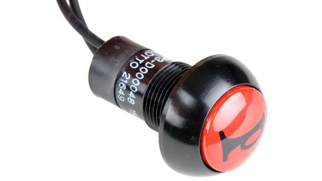 Otto P3 Series Push Button Switch, Momentary, Panel, SPDT, Red LED, IP64, IP68S, 28 V dc 115 V ac | P3-D000048W