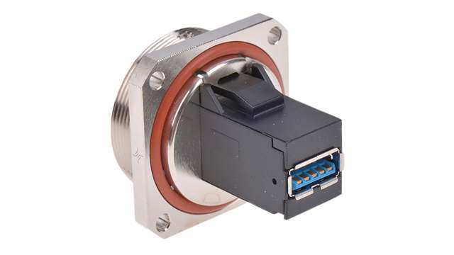 Telegartner Straight, Panel Female- 1 Port Type USB Type A to A IP68 USB Connector USB 3.0 | J60020A0004