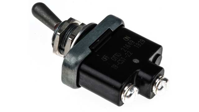 Otto Toggle Switch, Panel Mount, On-Off, SPST, Screw Terminal, 28 V dc, 115V ac | T9-CS1-22
