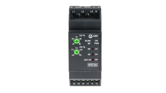 GIC Phase, Voltage Monitoring Relay, 3 Phase, DPDT | MAC04D0100