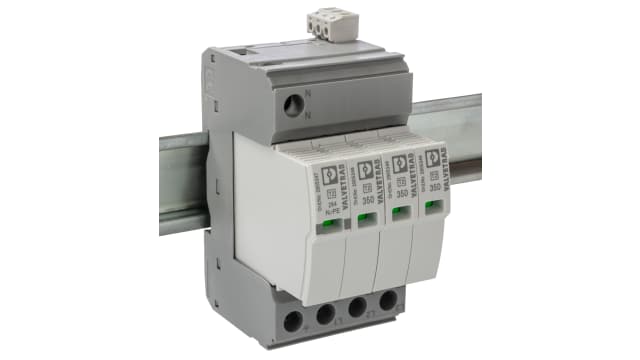 Phoenix Contact 3 Phase Surge Protector, 50 kA, 1.9 kV, DIN Rail | 2905340