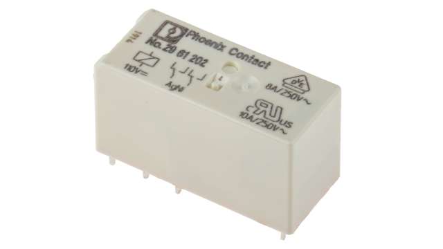 Phoenix Contact PCB Mount Power Relay, 110V dc Coil, 10mA Switching Current, DPDT | 2961202