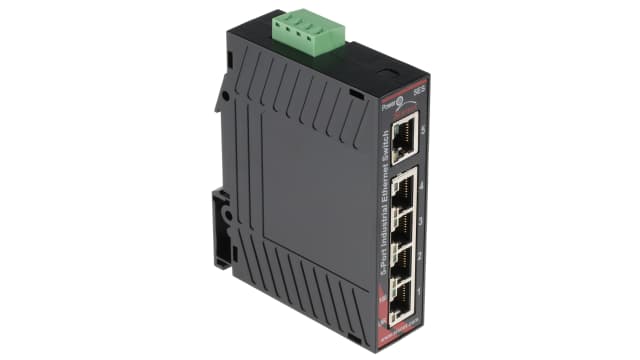 N-Tron DIN Rail Mount Industrial Ethernet Switch, 5 RJ45 Ports | SL-5ES-1