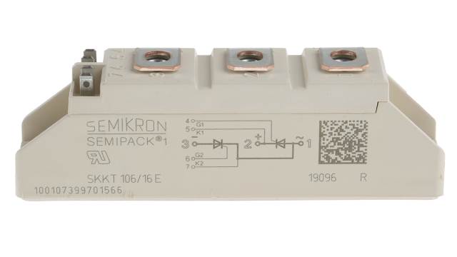 Semikron Danfoss SKKT 106/16 E, Dual Thyristor Module 1600 V, 106 A 150 mA 2.25 kA 1.65 V | SKKT 106/16 E
