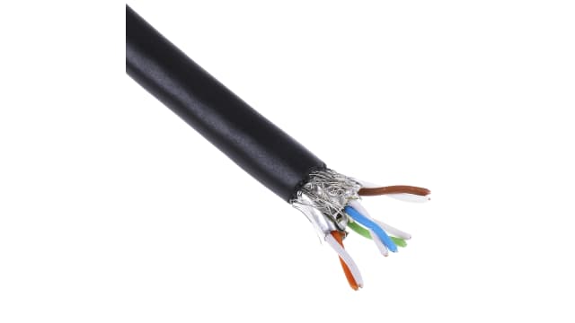 HARTING, 50 m Cat6a Ethernet Cable, Black Stranded to Stranded, Shielded Polyvinyl Chloride Sheath | 09456000541