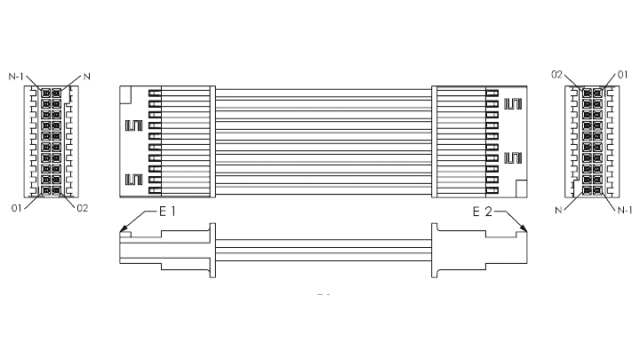 Samtec 10 Way Female Tiger Eye SFSD to 20 Way Female Tiger Eye SFSD Wire to Board Cable Assembly, 120 mm | SFSD-10-28-H-05.00-DR-NUS