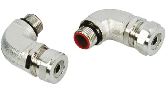 Adaptaflex Nickel Plated, Conduit Fitting, 12 mm Nominal Size, M16, Brass, Silver IP67  rating | SPL12/M16/90 X 5
