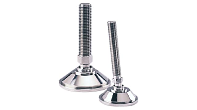 Nu-Tech Engineering M24 100 mm Dia. Adjustable Foot, Stainless Steel, 4000 kg Static Load Capacity 10 ° Tilt Angle | A080/010