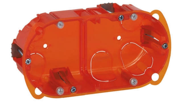 Legrand Batibox Orange Plastic Back Box, NF, IP20, Flush Mount, 2 Gangs 72 mm 143 mm 40 mm | 0 801 02