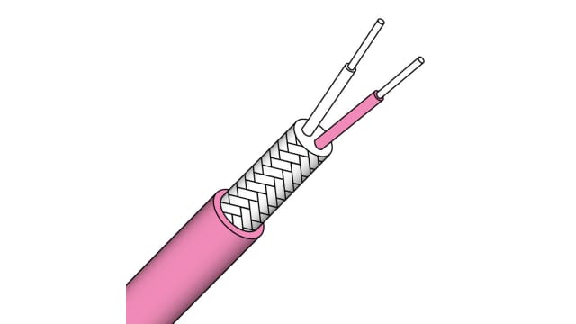 Prosensor PTPT Series Type T Thermocouple Cable/Wire, 50m, PVC Insulation, +105°C Max, 7/0.2mm | PTPT222/50