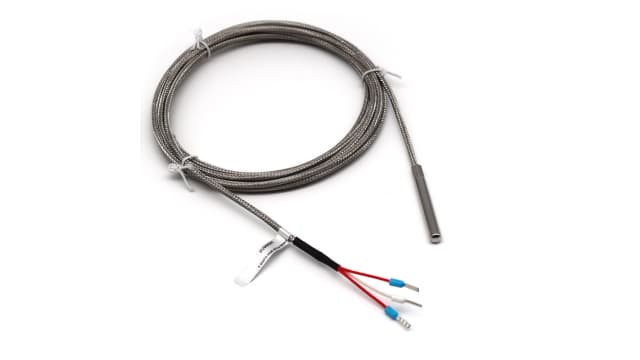 Prosensor PT100 Temperature Probe, 6mm Dia, 50mm Long, 3 Wire, Class A +450°C Max | SLSR50SV1-10M