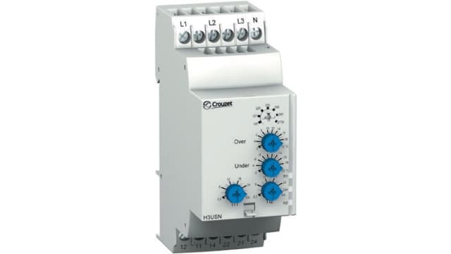 Crouzet Voltage Monitoring Relay, 3 Phase, DPDT, 96 → 332V ac, DIN Rail | 84873221