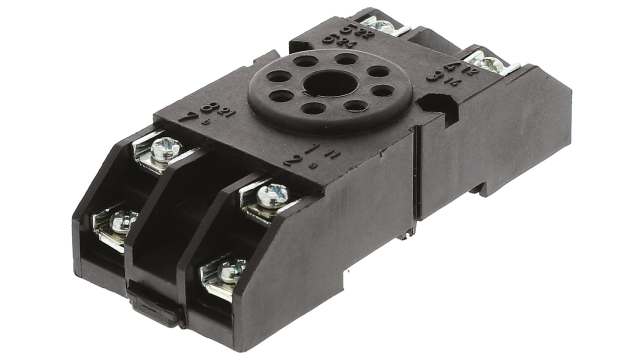 Tempatron 8 Pin 250V ac DIN Rail, Panel Mount Relay Socket, for use with Octal Relay | S8P