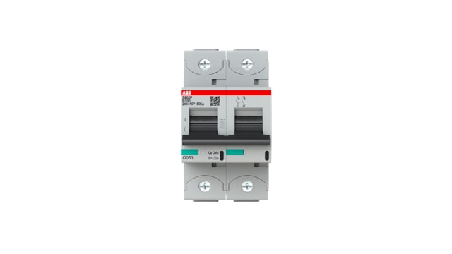 ABB High Performance S800S Miniature Circuit Breaker, 2-Pole, 100 A, Type B, 690 V AC, 250 V DC, 50 kA Breaking Capacity | 2CCG001218R0001